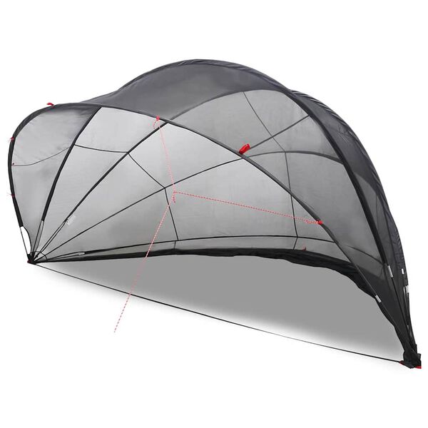 vidaXL Pool Dome Folding Manual Black 546 x 516 x 250 cm