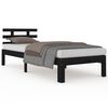vidaXL Bed Frame without Mattress Black Solid Wood 90x200 cm