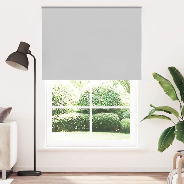 vidaXL Roller Blind Blackout Light Grey 160x210 cm Fabric Width 156.6 cm Polyester