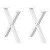 vidaXL Coffee Table Legs X-Shaped 2 pcs White 60x(42-43) cm Steel