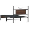 vidaXL Bed Frame without Mattress Brown Oak 90x190 cm Single Engineered Wood