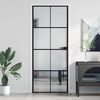 vidaXL Interior Door Slim Black 83x201.5 cm Tempered Glass and Aluminium