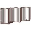 vidaXL Dog Gate with Door Foldable 6 Panels Brown Oak 300 cm&nbsp;Poplar Wood