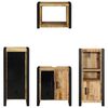 vidaXL Bathroom Furniture Set 4 pcs Brown and Black Solid Mango Wood