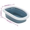 vidaXL Cat Litter Tray White and Blue 58x39x17 cm PP