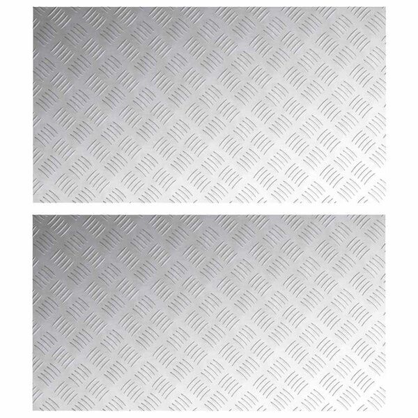vidaXL Stair Tread Rectangular 2 pcs Silver 90 x 50 cm Aluminium