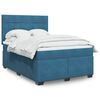 vidaXL Box Spring Bed with Mattress Blue 140x190 cm Velvet