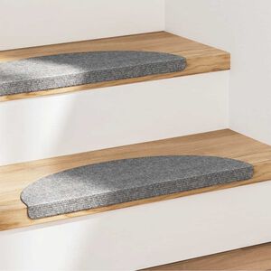 vidaXL Stair Mats Self-adhesive 15 pcs 56x17x3 cm Grey