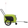 vidaXL Pet Bike Trailer Green and Black Oxford Fabric and Iron