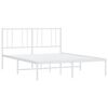 vidaXL Metal Bed Frame without Mattress with Headboard White 140x190cm