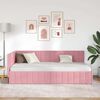 vidaXL Corner Bed Frame with Headboard Pink 100 cm x 200 cm Velvet