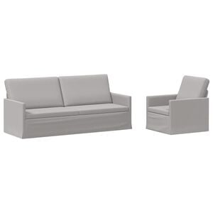 vidaXL Sofa Set 2 pcs Cloud Grey Fabric