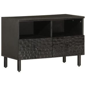 vidaXL TV Cabinet Black 70x33x46 cm Solid Wood Mango