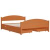 vidaXL Bed Frame without Mattress Honey Brown Solid Wood 160x200 cm (322040+2x321987)