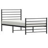 vidaXL Metal Bed Frame without Mattress with Footboard Black 90x190cm