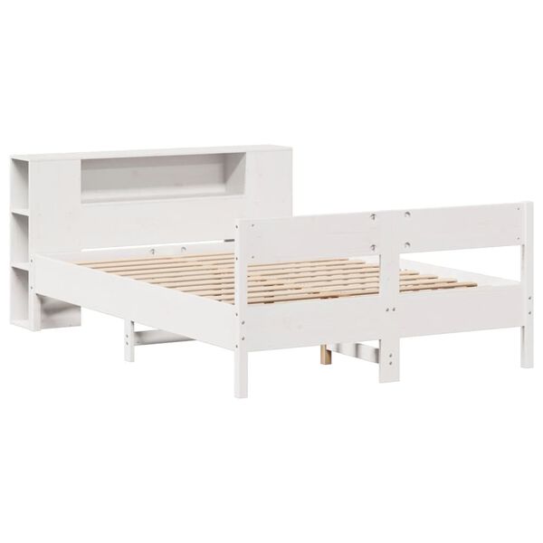 vidaXL Bookcase Bed without Mattress White 120x200cm Solid Wood Pine