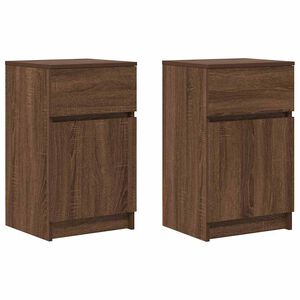 vidaXL Bedside Cabinets 2 pcs Brown Oak 39x35x65 cm Engineered Wood