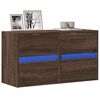 vidaXL TV Wall Cabinets with LED Lights 2 pcs Brown Oak 41x31x45 cm