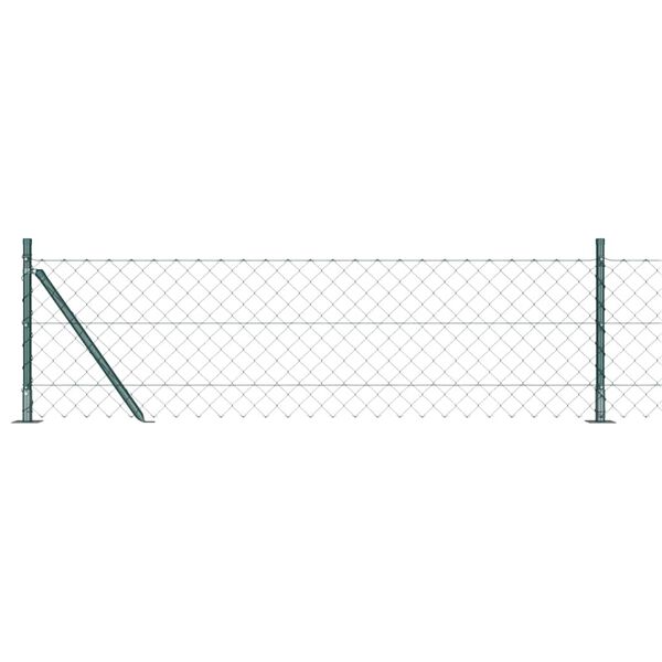 vidaXL Fence Post Green 25 x 0.6 m (60 x 60 mm mesh) Steel and PVC