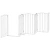 vidaXL Dog Gate with Door Foldable 12 Panels White 600 cm Poplar Wood