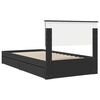 vidaXL Storage Bed with Headboard Black 100 x 200 cm Engineered Wood