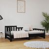 vidaXL Pull-out Day Bed without Mattress Black 2x cm Solid Wood Pine