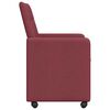 vidaXL Dining Chairs with Wheels 2 pcs Wine red 58 x 65 x 94 cm Fabric
