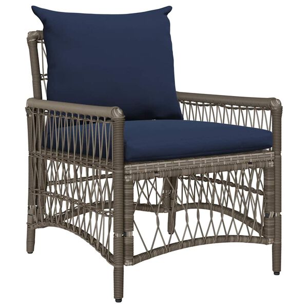 vidaXL Garden Chair Grey 60 x 70 x 78cm Poly Rattan