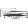 vidaXL Metal Bed Frame without Mattress with Footboard Black 200x200cm