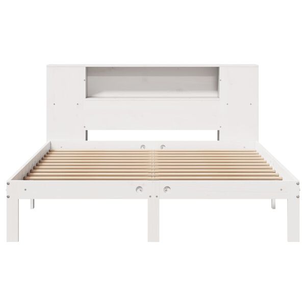 vidaXL Bookcase Bed without Mattress White 140x190cm Solid Wood Pine