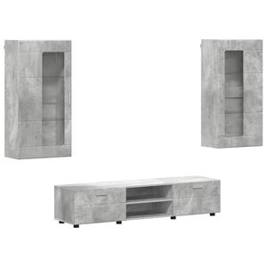 vidaXL TV Cabinet Set FLORIN 3 pcs Concrete Grey Engineered Wood