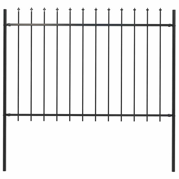 vidaXL Garden Fence Woerden with Spear Top Steel 181x120 cm Black