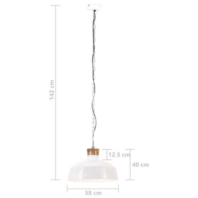 vidaXL Industrial Hanging Lamp 58 cm White E27