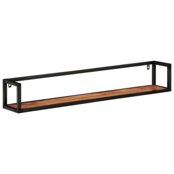 vidaXL Wall Shelves 2 pcs 110x17x17 cm Solid Wood Acacia and Iron