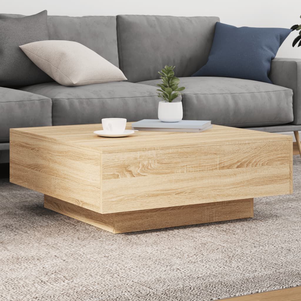 Grey coffee table with sales led lights
