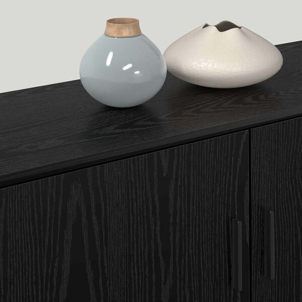 vidaXL Wall-mounted TV Cabinet Set Black Oak Engineered Wood