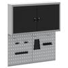 vidaXL Tool Cabinet Set with Shelf 3 pcs Black Powder-Coated Steel