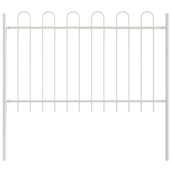 vidaXL Garden Fence 7 pcs White 11.9 x 0.8 m Powder-coated Steel