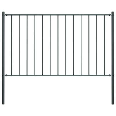 vidaXL Fence Panel with Posts Powder-coated Steel 1.7x1 m Anthracite