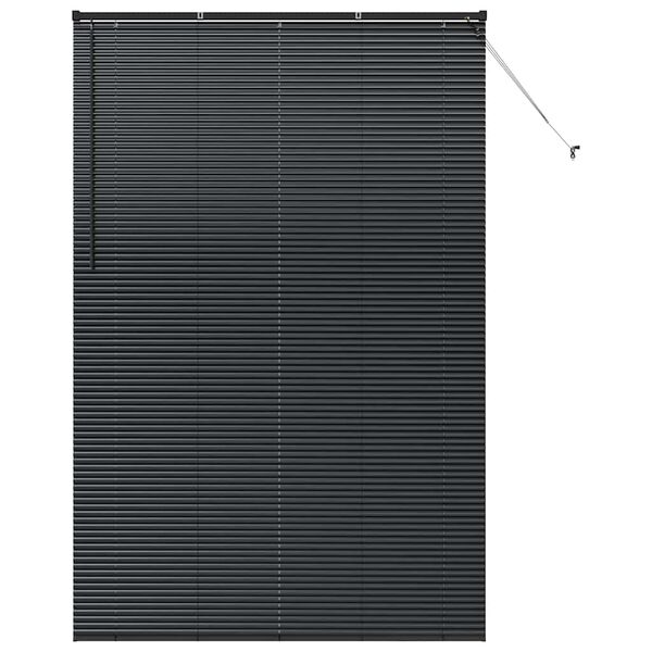 vidaXL Window Blind with Curtains Manual Black Aluminium