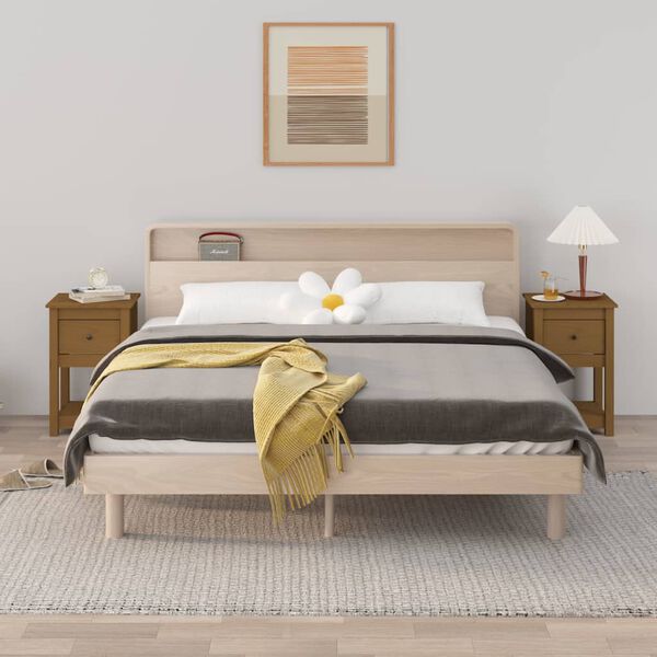 vidaXL Bedside Cabinets 2 pcs Honey Brown 40x35x61.5cm Solid Wood Pine