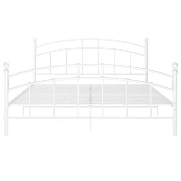 vidaXL Bed Frame without Mattress White Metal 140x200 cm