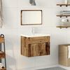 vidaXL Bathroom Furniture Set with Door 3 pcs Old Wood Engineered Wood