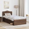 vidaXL Bed Frame with Headboard Brown Oak 90 x 190 cm Solid Pine Wood