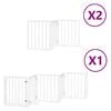 vidaXL Dog Gate with Door Foldable 12 Panels White 600 cm Poplar Wood