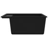 vidaXL Kitchen Sink with Overflow Hole Black Granite