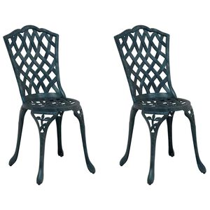 vidaXL Garden Chair 2 pcs Green Aluminium