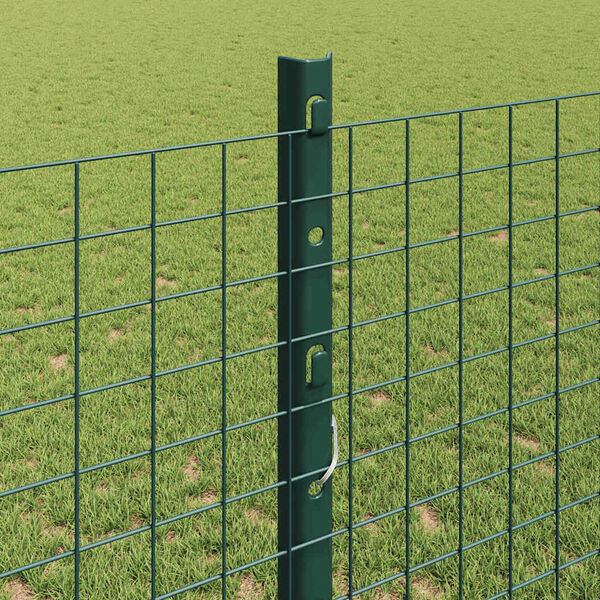 vidaXL Fence with Post Green 1.2 x 50 m Steel and PVC