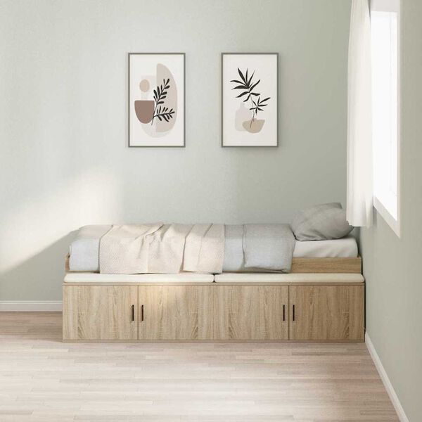 vidaXL Bed Frame with Drawer Sonoma Oak 80 x 200 cm Engineered Wood