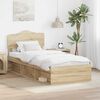vidaXL Bed Frame with Headboard Sonoma Oak 75 x 190 cm Solid Pine Wood